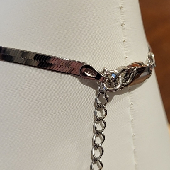 Sterling Silver Bracelet with Faux Diamond Accent 925 - Picture 3 of 4